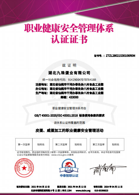 职业健康安全管理体系认证