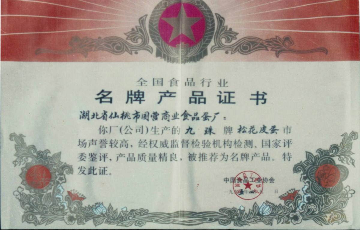 1995年食品行业名牌
